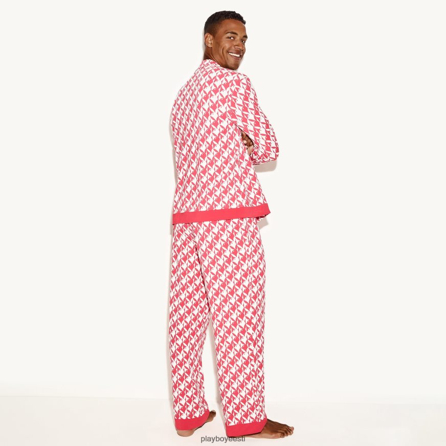 Playboy klassikaline pidžaamakomplekt jänku mehed Riietus punane XV4666693