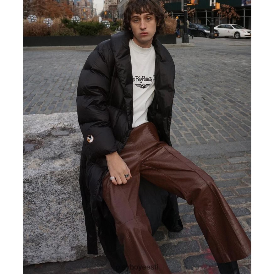 Playboy krokodillinahast flare püksid mehed Riietus šokolaadi XV4666559