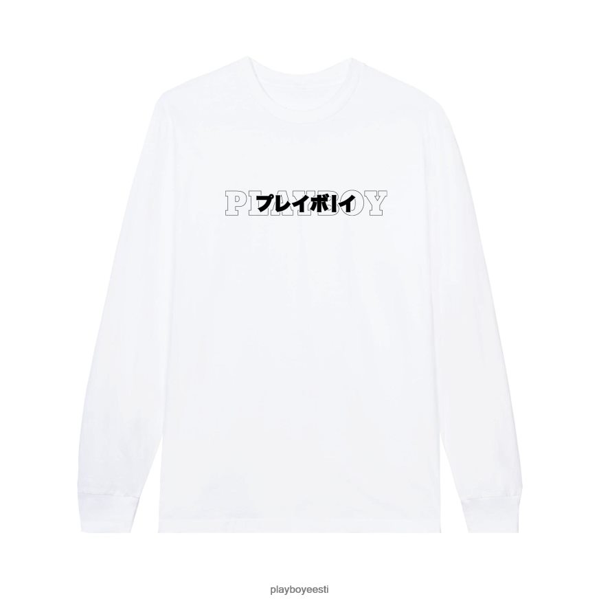 Playboy Jaapani mastipea pikkade varrukatega mehed Riietus valge XV466675