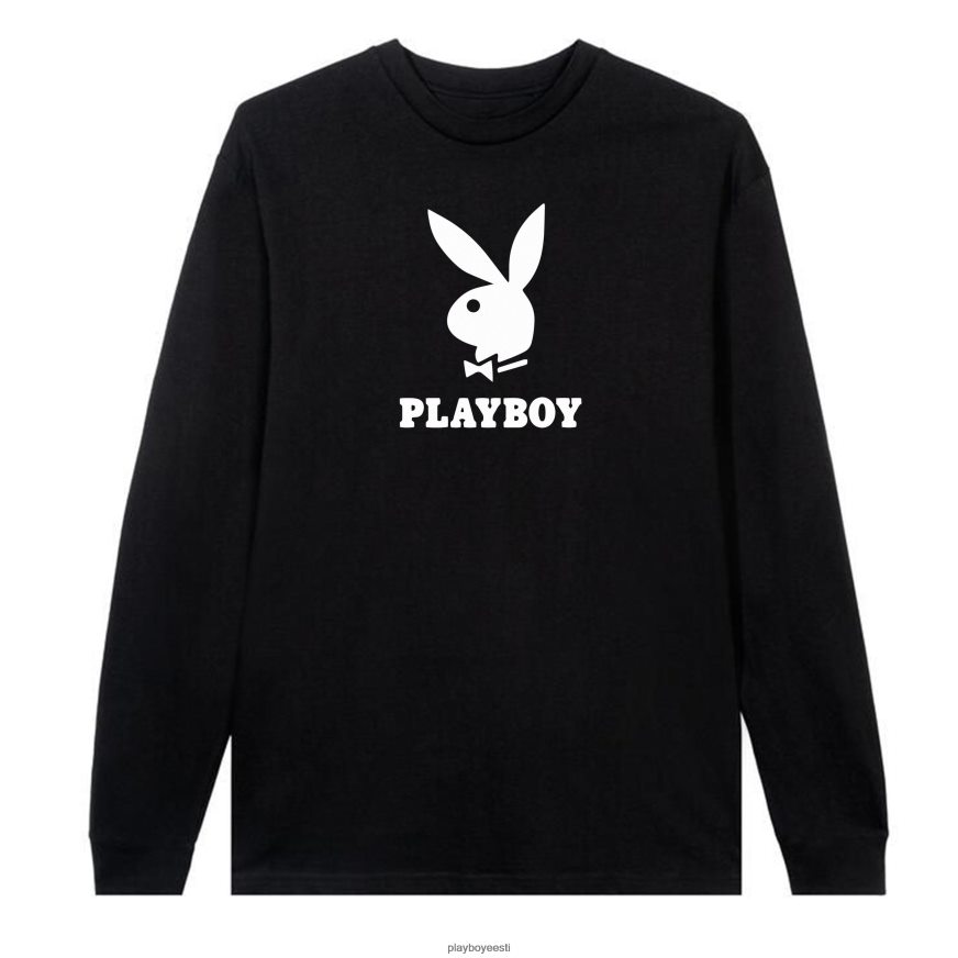 Playboy logoga pikkade varrukatega mehed Riietus must XV466659