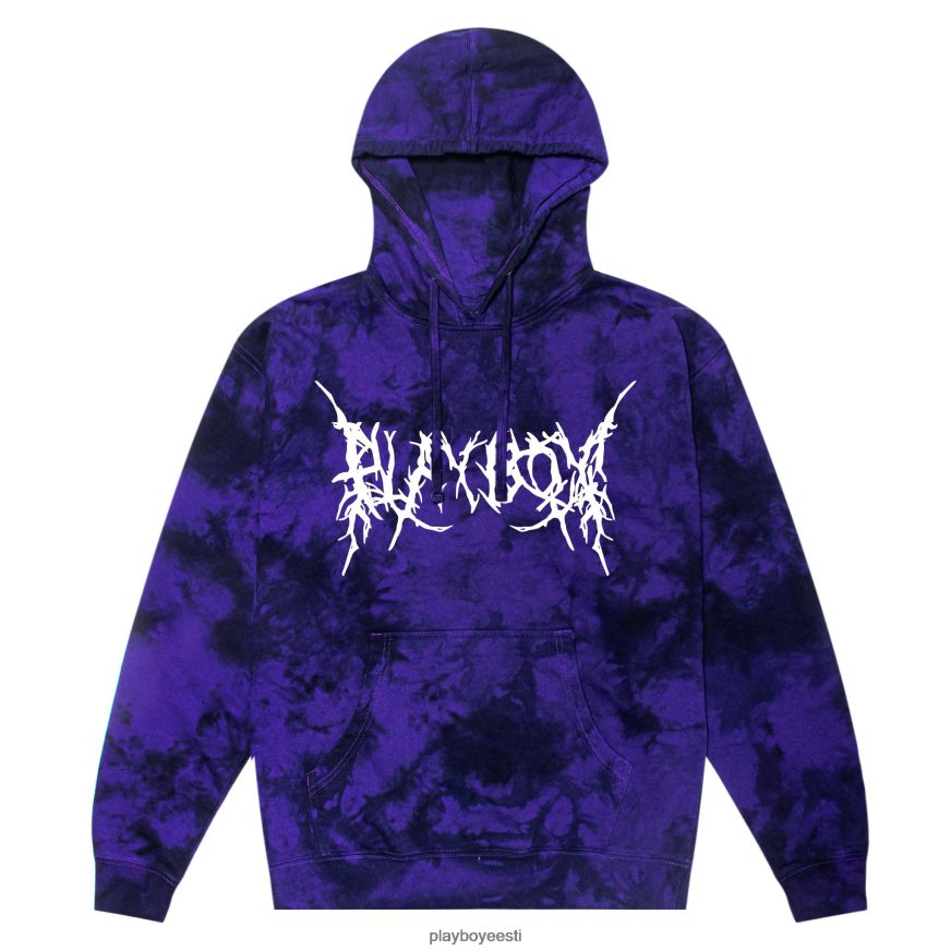 Playboy hargnenud mastipea hoodie lipsuvärv mehed Riietus must/lilla XV4666430