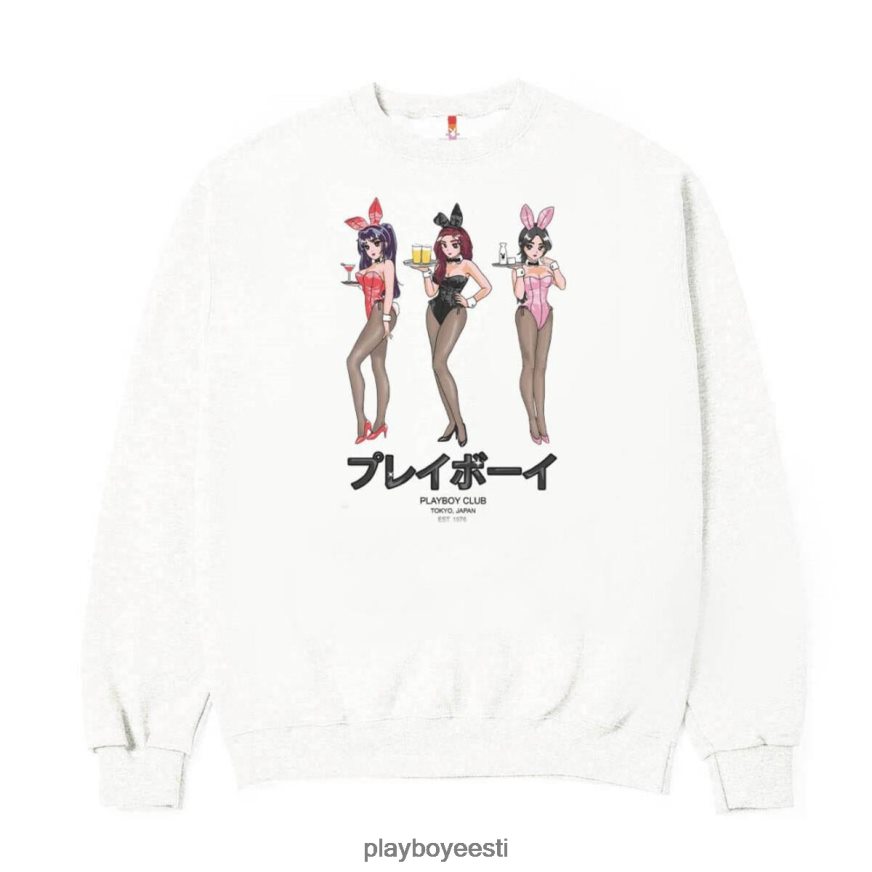Playboy tokyo klubi happy hour crewneck dressipluus mehed Riietus valge XV4666362