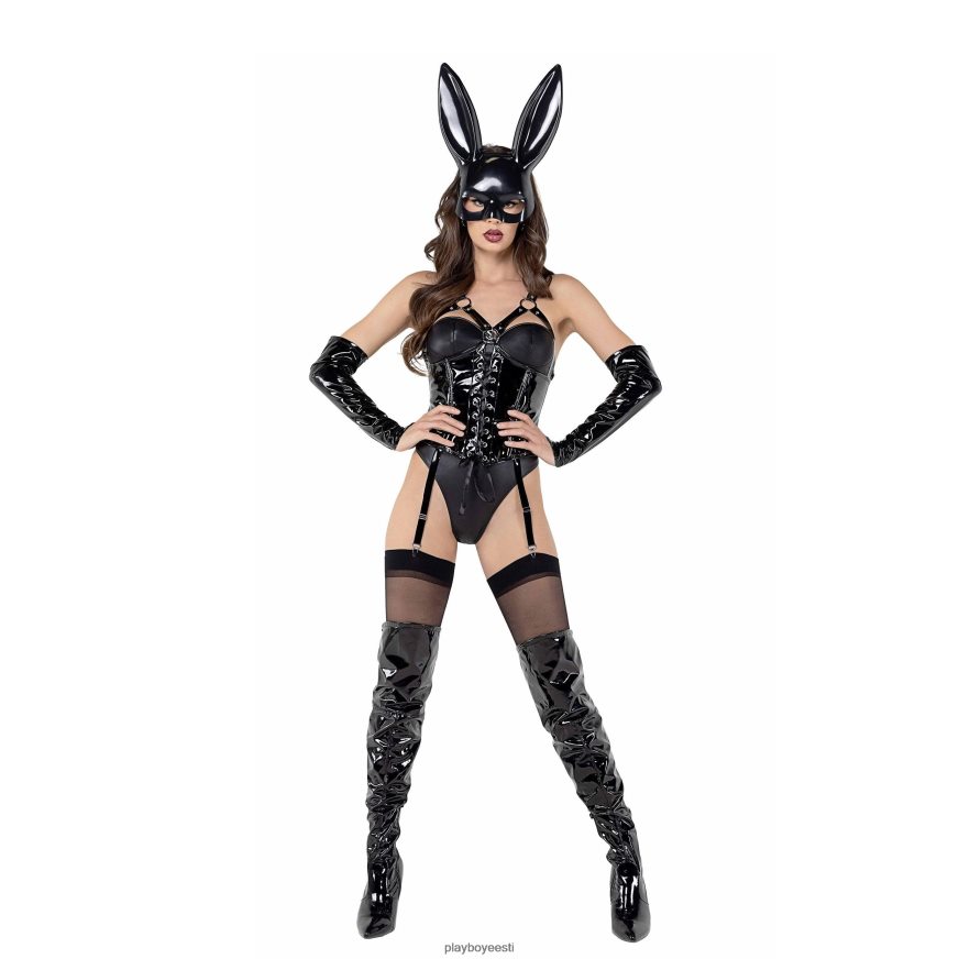 Playboy bunny dominatrix - 4tk komplekt naised Riietus must XV46661358