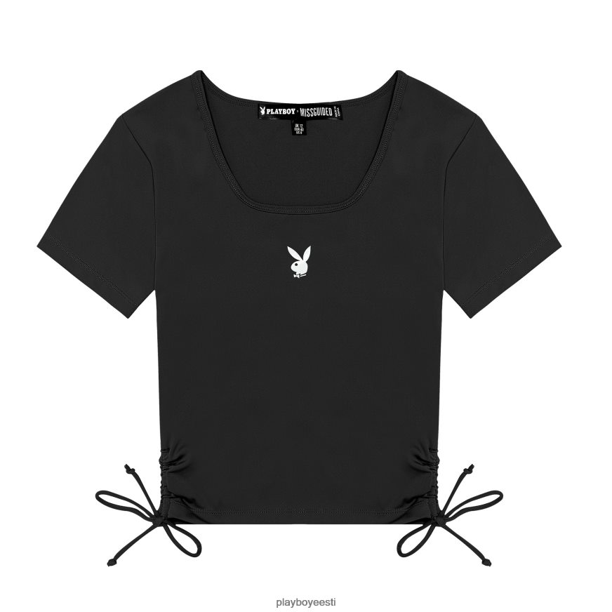 Playboy aktiivne kandiline kaelusega crop top naised Riietus must XV46661041