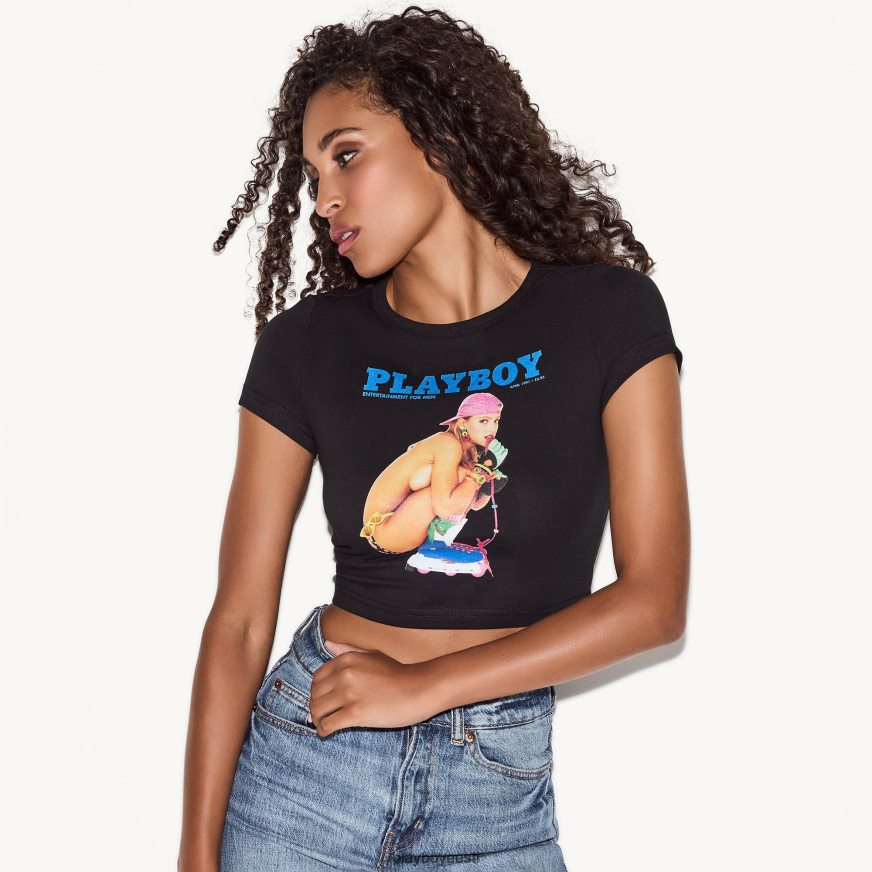 Playboy aprill 1991 kaanega beebi tee naised Riietus must XV4666931