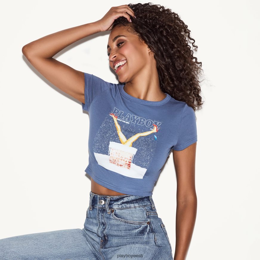 Playboy detsember 2013 kaanega beebi tee naised Riietus tolmune sinine XV4666935