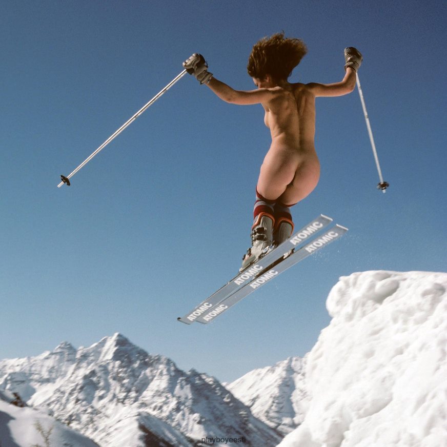 Playboy suusaga kärbitud pikkade varrukatega feat. holly kokk 1984. aasta talve tüdrukutelt naised Riietus must XV4666984