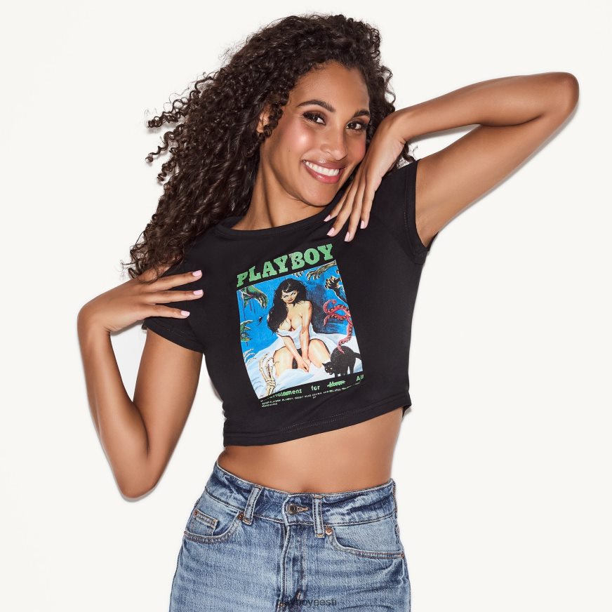 Playboy õudusfilmi mastipea beebi tee naised Riietus must XV4666921