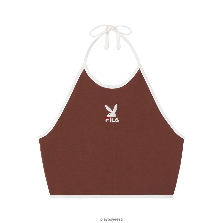 Playboy x FILA sandra päitsetega top naised Riietus pruun XV4666953