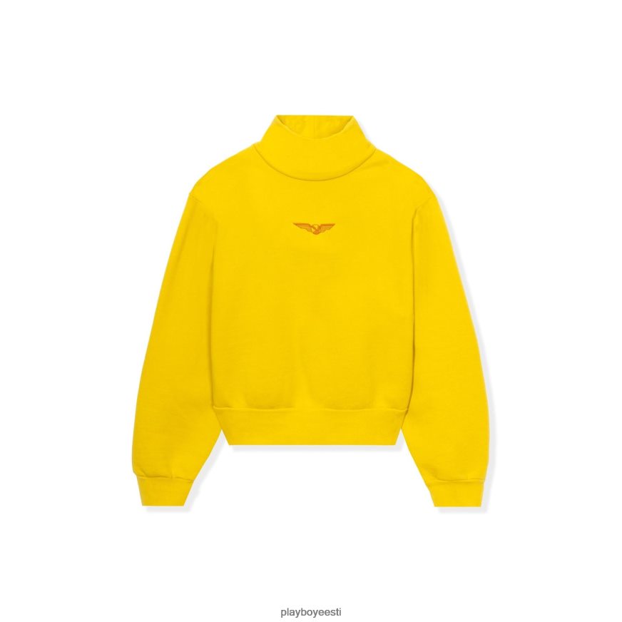 Playboy aviation wings kõrge kaelusega kärbitud dressipluus naised Riietus sinep XV46661160