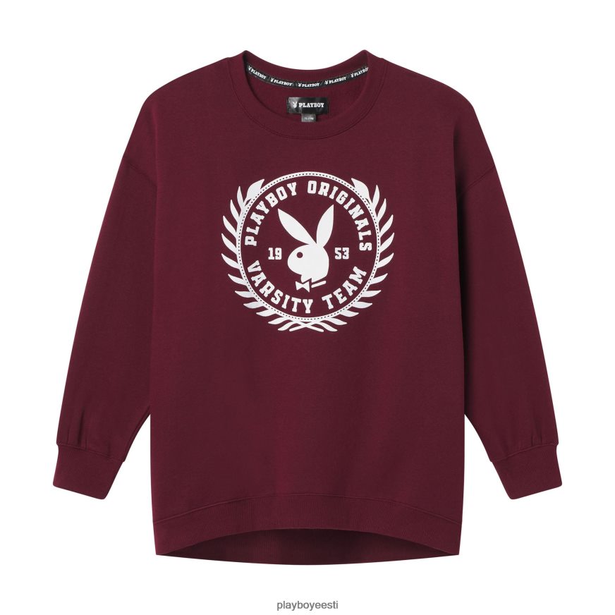 Playboy ülikoolilinnaku ülikooli crewneck naised Riietus Burgundia XV46661139