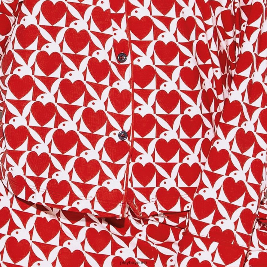 Playboy unepeo pidžaamakomplekt naised Riietus südamejänku punane XV46661215